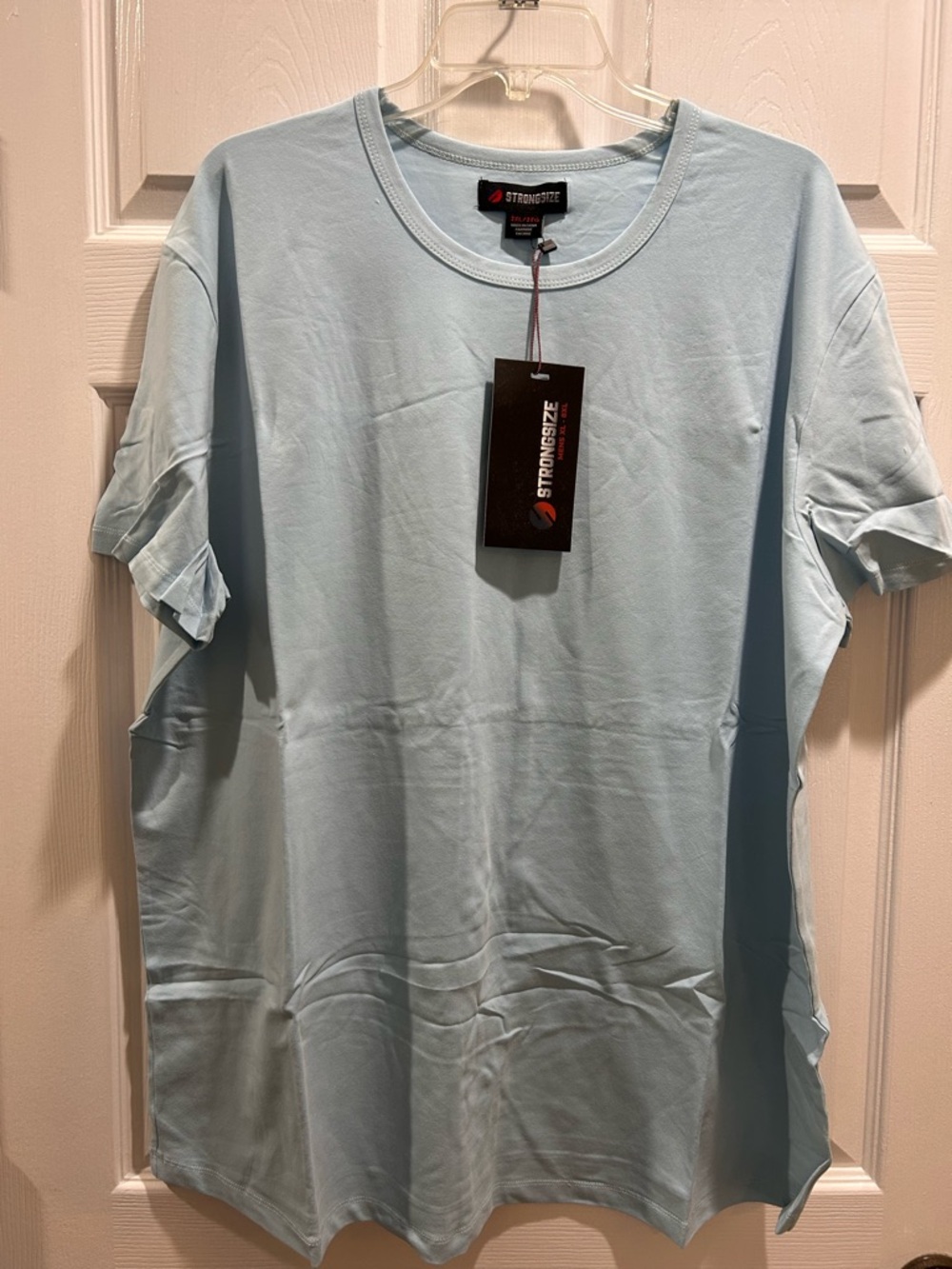 Men's Crew Neck Short Sleeve Tee in Pale Blue